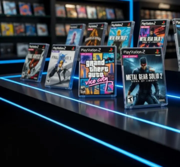 Stos najnowszych dostaw gier PS2 w sklepie retro